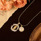 Classic Our Lady & Cross CZ Pendant Set