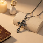 Crown of Thorns Gothic Cross Pendant Necklace