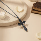 Crown of Thorns Gothic Cross Pendant Necklace