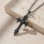 Crown of Thorns Gothic Cross Pendant Necklace