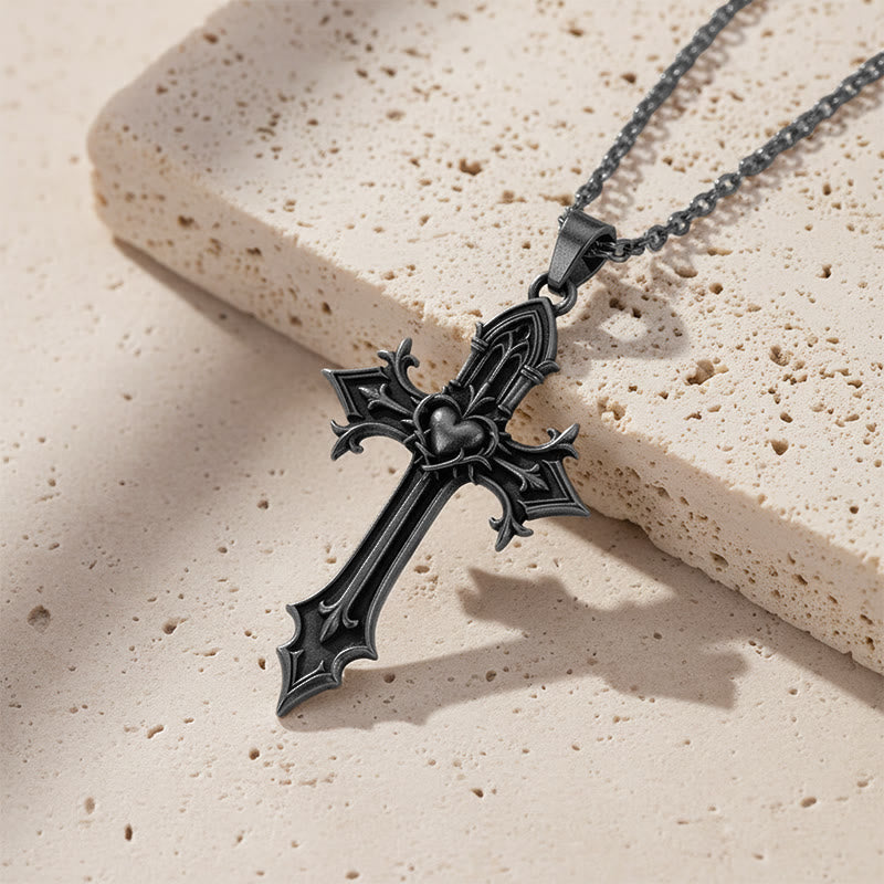 Crown of Thorns Gothic Cross Pendant Necklace