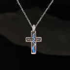 Fresh Style Creekside Tree Enamel Cross Necklace