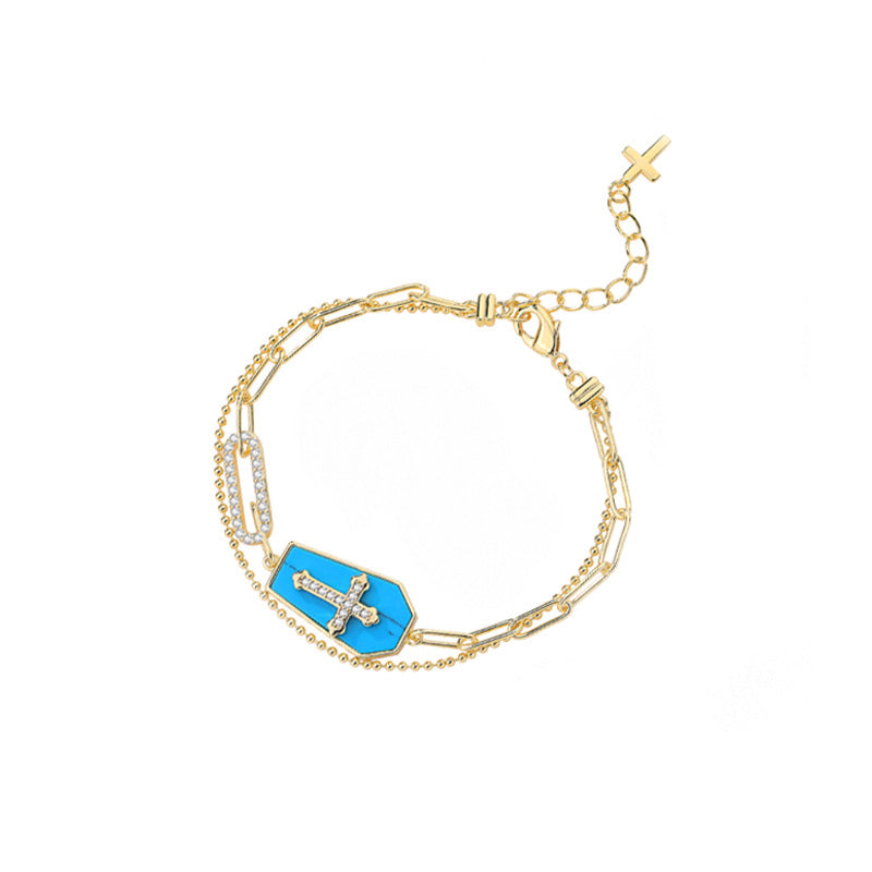 Holy Father Blessed Shield Cross Bracelet