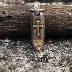 Skull and Crossbones Bullet Pendant Necklace