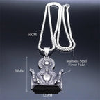 Virgin Mary Prayer Pendant Necklace Stainless Steel Catholic Medallion