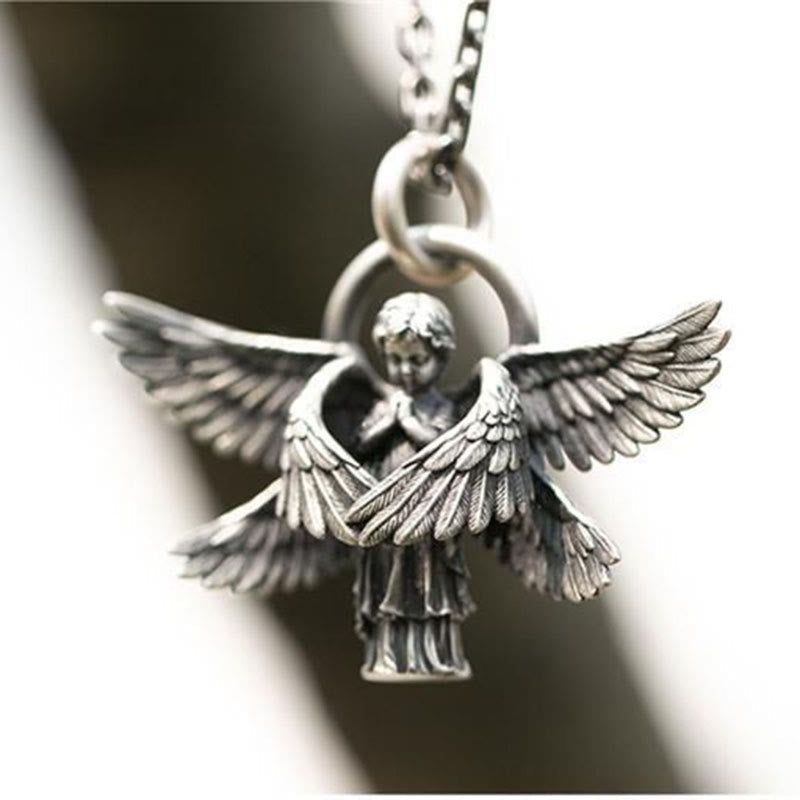 Praying Angel Wing Pendant Good Luck Necklace