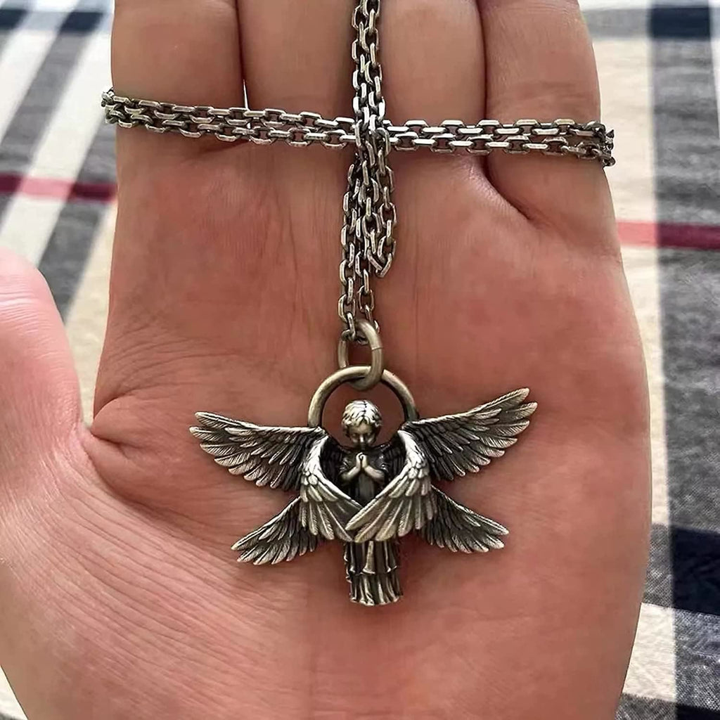 Praying Angel Wing Pendant Good Luck Necklace