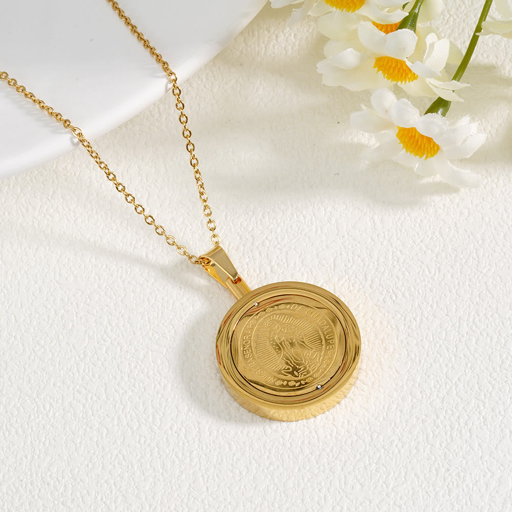 Gold Round Reversible Necklace