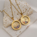 Gold Round Reversible Necklace
