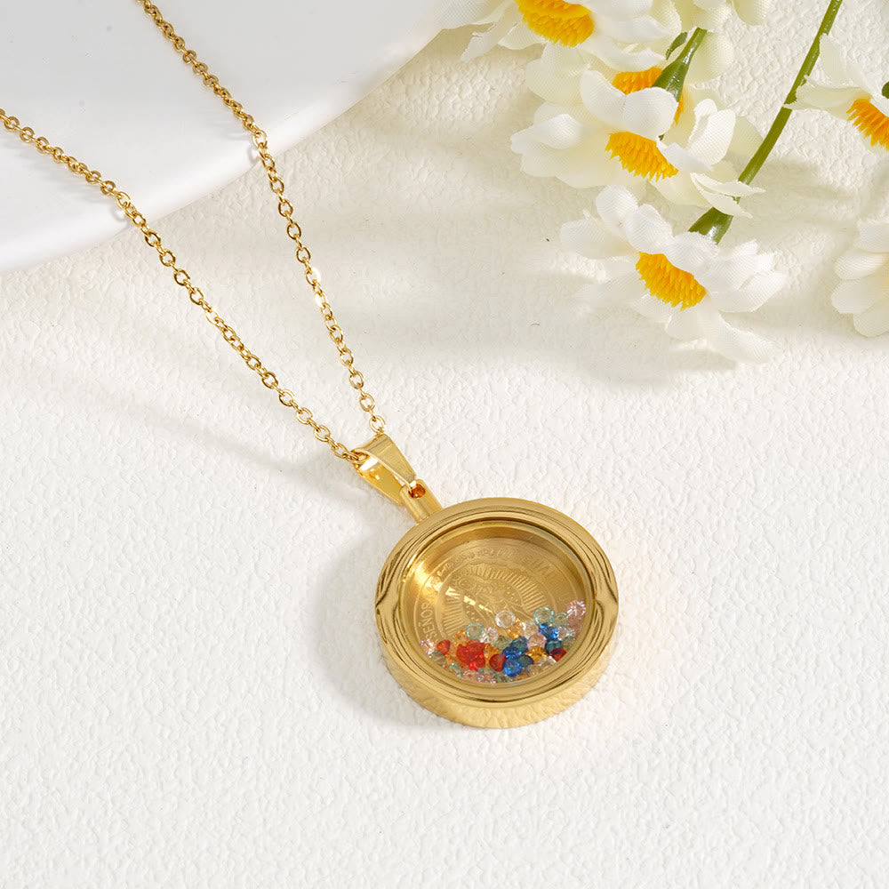 Gold Round Reversible Necklace