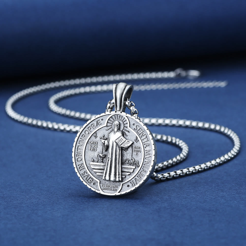 Saint Benedict Vintage Catholic Pendant Necklace