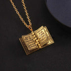 Turnable Cross Holy Bible Pendant Quality Necklace