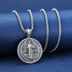 Saint Benedict Vintage Catholic Pendant Necklace