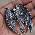 Guardian Angel Wings Cross Pendant Necklace