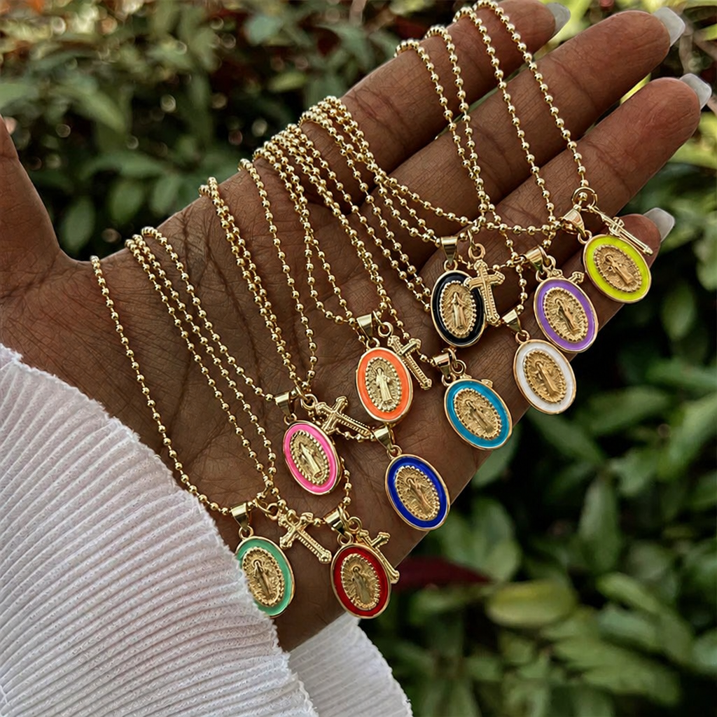 Dual-Faith Our Lady & Cross Necklace