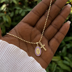 Dual-Faith Our Lady & Cross Necklace