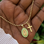 Dual-Faith Our Lady & Cross Necklace