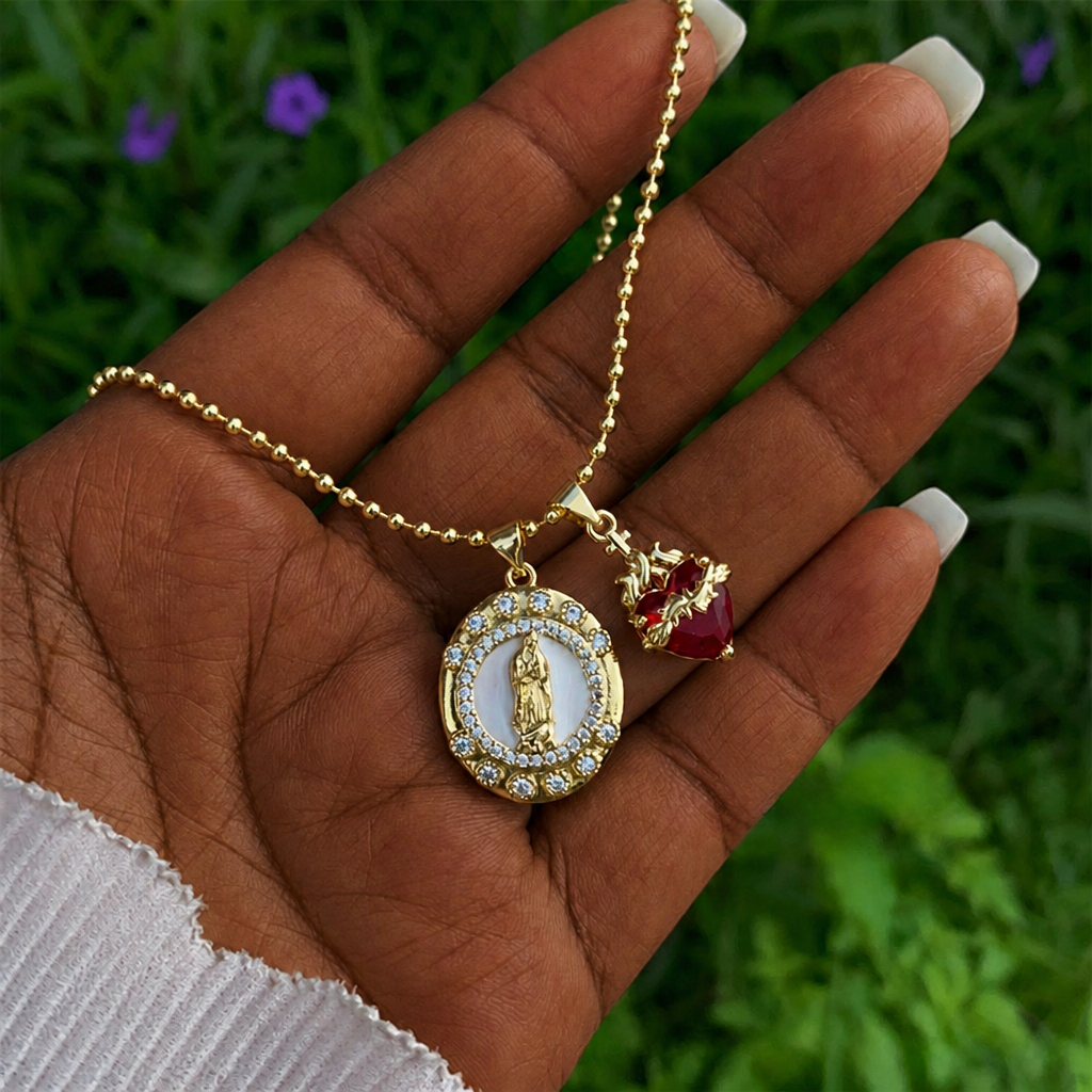 Our Lady & Sacred Heart Necklace in 6 Styles