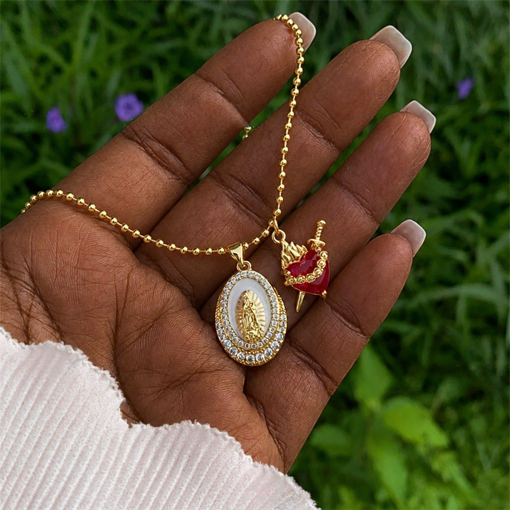 Our Lady & Sacred Heart Necklace in 6 Styles