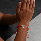Woven Cord Cross with Shimmering Cross Bracelet