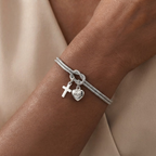 Knot of Love Cross Heart Charm Adjustable Bracelet